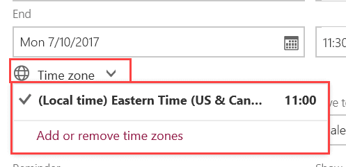 add a timezone to outlook for mac